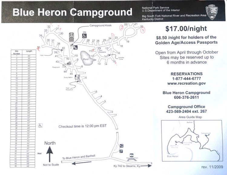 Blue Heron Campground Map