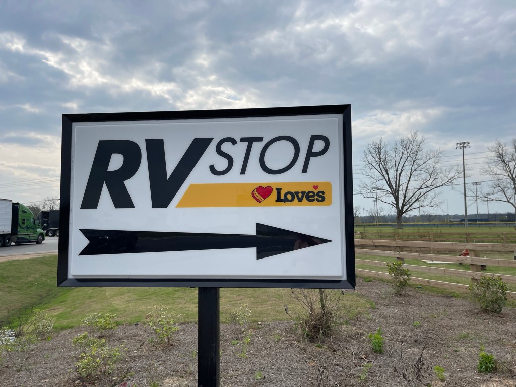 Sign Rv Stop Love’s RV Stop – A Less In Tents Life